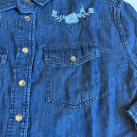 NEW Gap Kids Oversized Denim Western Shirt Medium 8 - Picture 5 of 11